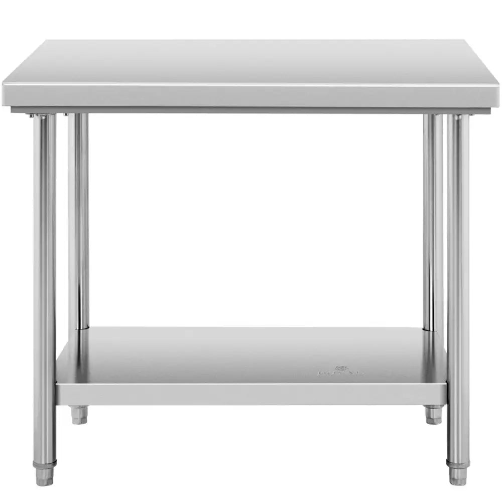 Arbeidsbenk for Restauranter med Sentral Hylle i Stål 100 x 60 Cm