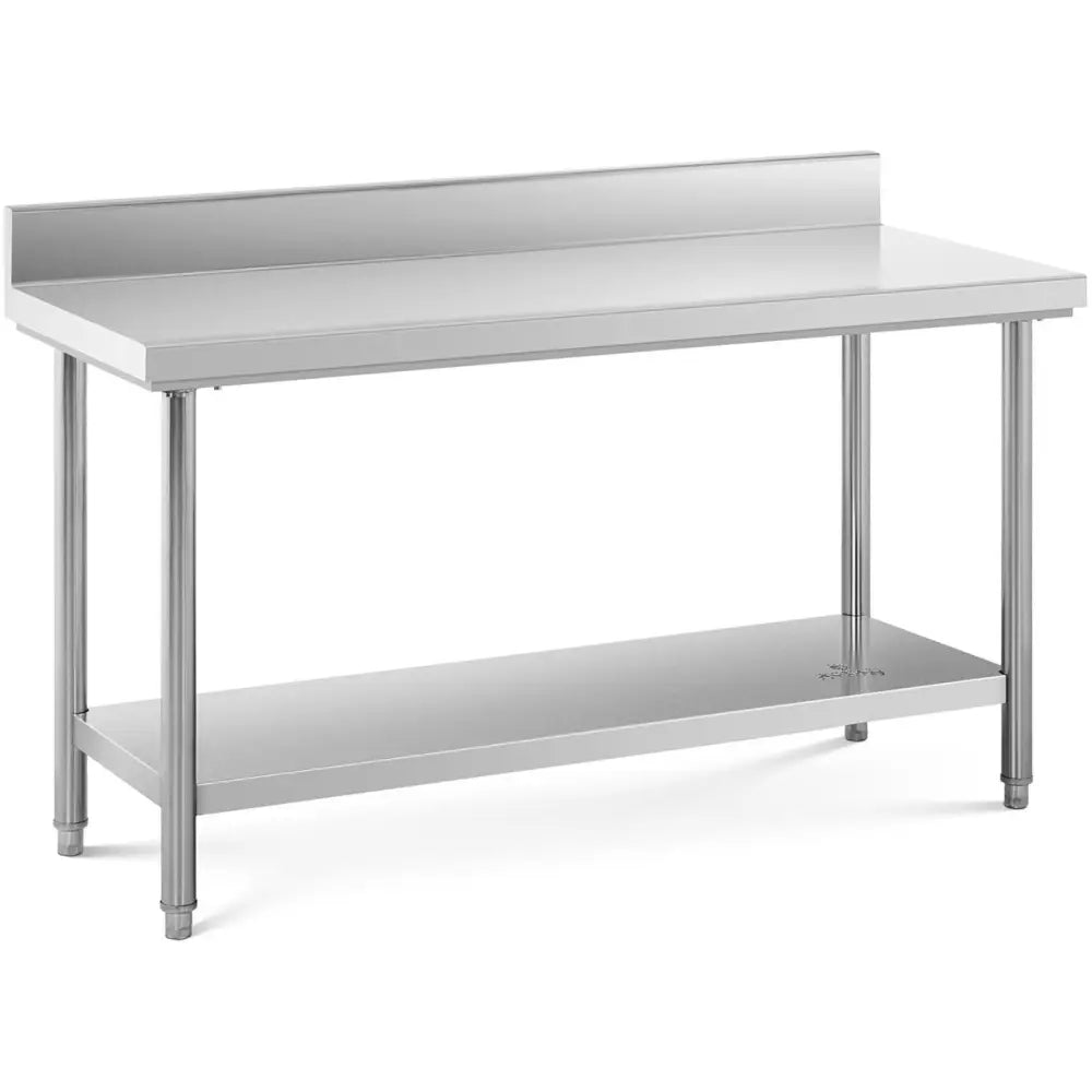 Arbeidsbenk i Gastronomisk Stil med Kant og Hylleform Stål 150 x 60 Cm