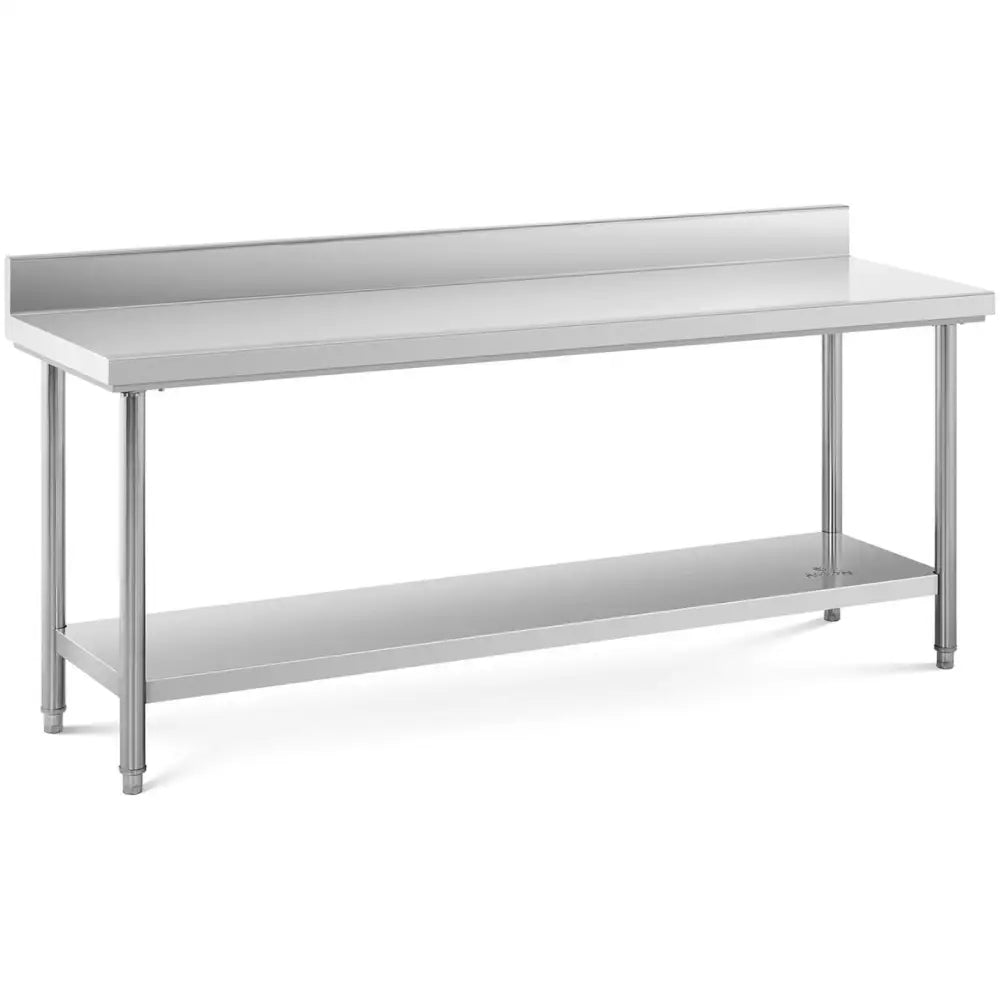 Arbeidsbenk med Rekkverk og Hylle i Stål 200 x 60 Cm