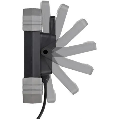 Arbeidslys LED DINORA, sidevisning med justerbar arm i flere vinkler og synlig strømkabel nederst.