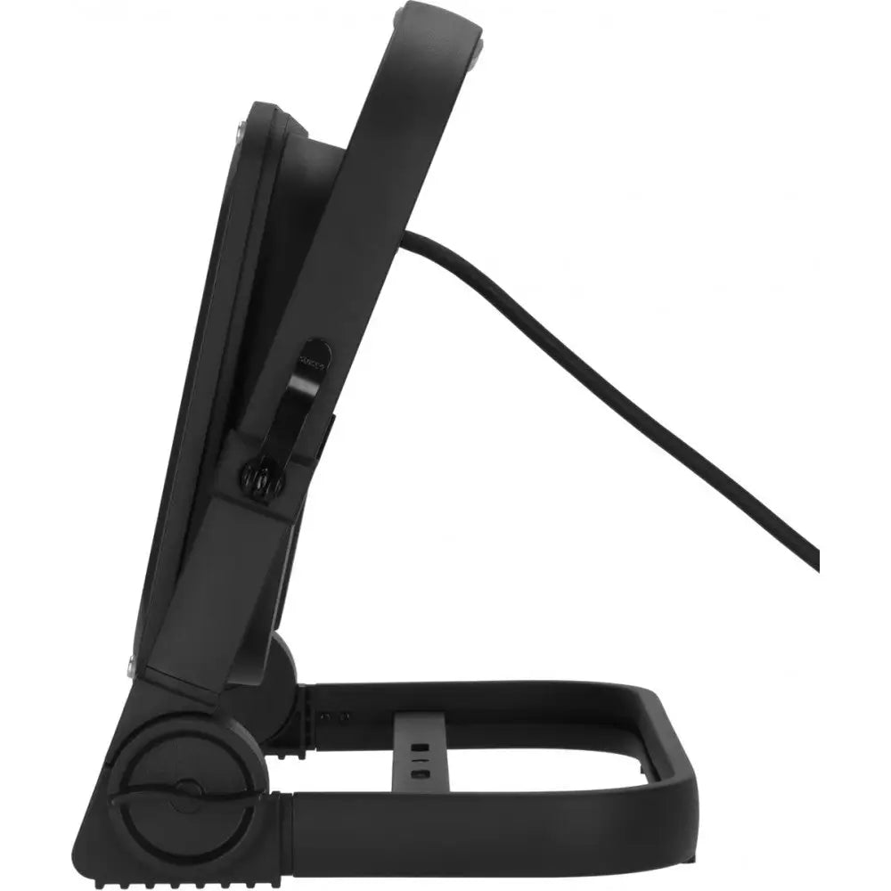 Arbeidslys LED JARO, sidevisning med justerbar støttefot, hengsler og synlig strømledning mot nøytral bakgrunn.