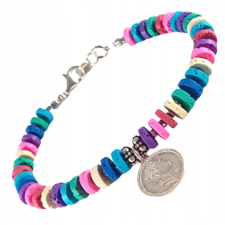 Armbånd Dame med Vulkanstein - Justerbart Sølv 925