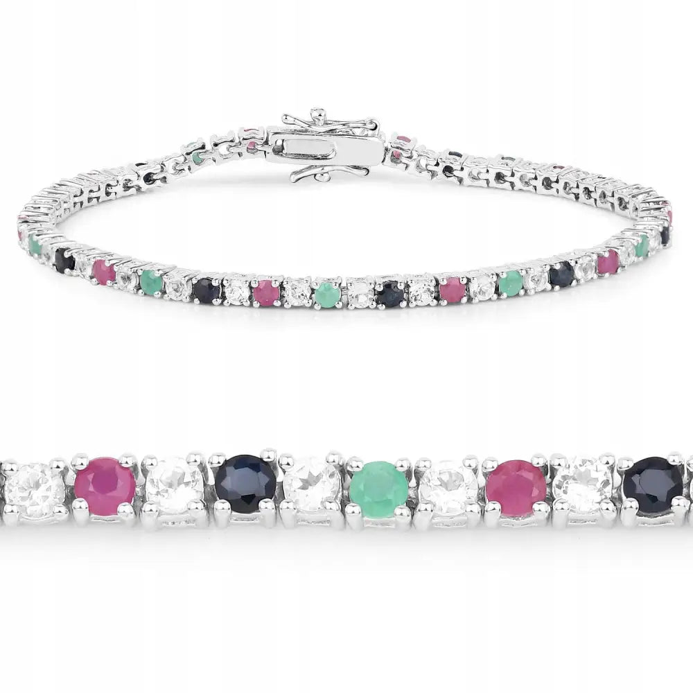 Armbånd Dame med Edelstener - Sølv 925 og Charms