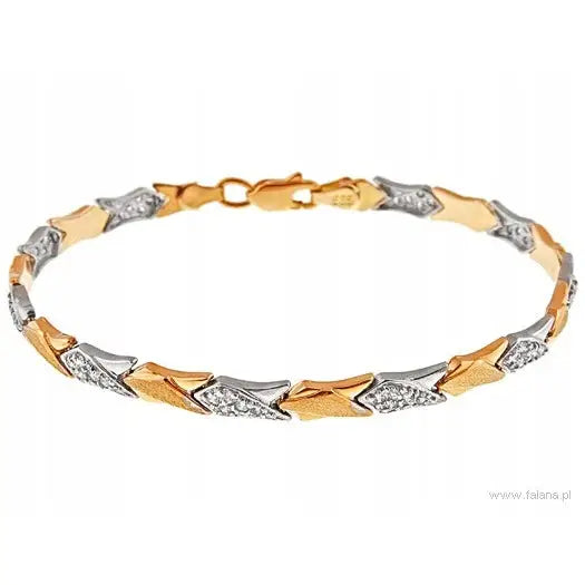 Armbånd Dame 585 Gull med Charms og Zirkonia 19 Cm