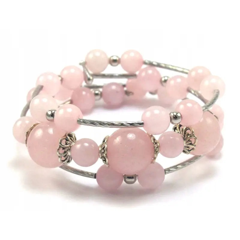 Armbånd Dame med Rosekvarts og Charms 16 Cm 43 g