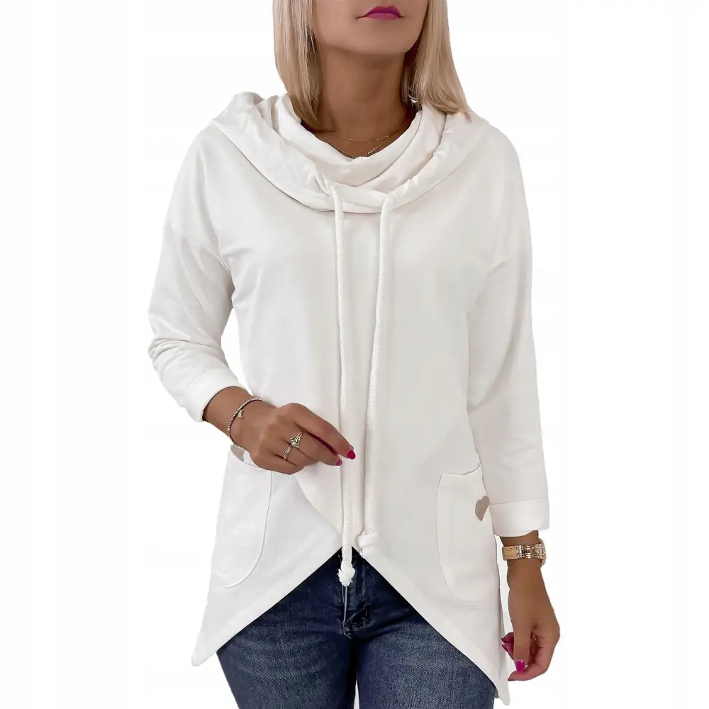 Asymmetrisk Løs Damehettegenser i Bomull