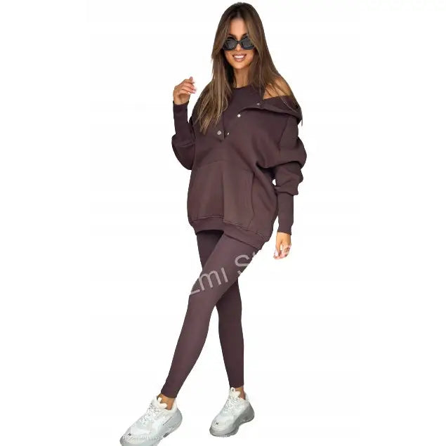 Aszmi Style Varmt Treningssett 3-delt Brun