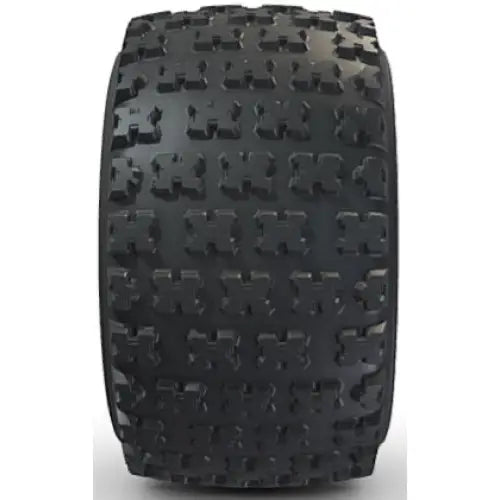 Atv Dekk 22x7-10 BKT AT 111, frontbilde som fremhever det grove knastedesignet på slitebanen mot hvit bakgrunn.