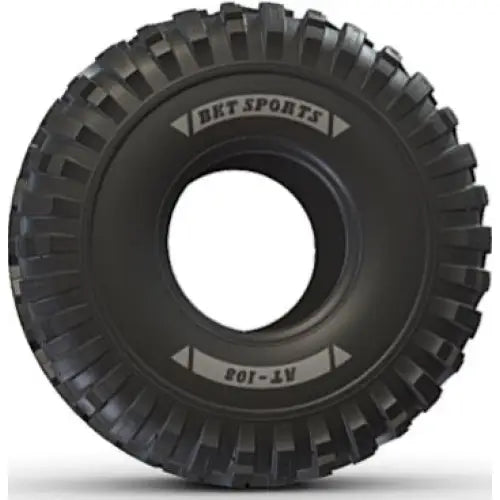 Atv Dekk 23x8-11 BKT AT108 sett forfra, viser grove spor og hvite BKT SPORTS- og AT-108-markeringer.