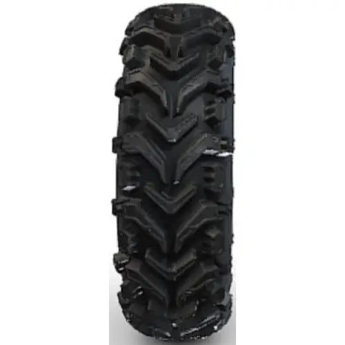 Atv Dekk 24x8-12 BKT W207, frontbilde som fremhever de dype V-formede sporene for maksimalt veigrep.