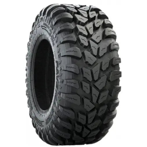 Atv Dekk 25x8-12 Carlisle PaveMaster, skråvisning som fremhever grove mønstre og detaljert struktur for optimalt grep.