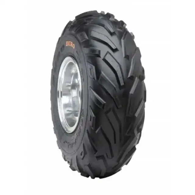 Atv Dekk 18x9.50 Duro Black Hawk II, sidevinkel som fremhever de grove sporene og blank metallfelg.
