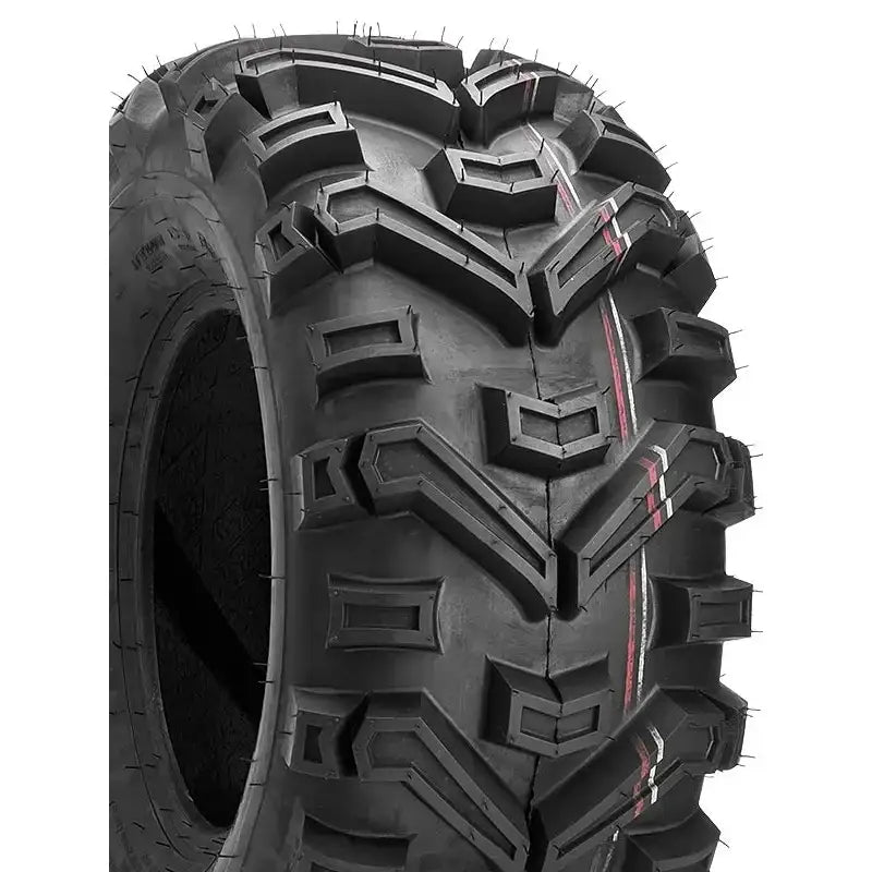 Atv Dekk 26x11R12 Duro DI2010 Buffalo, frontvisning med dype spor og karakteristiske røde striper på midten.