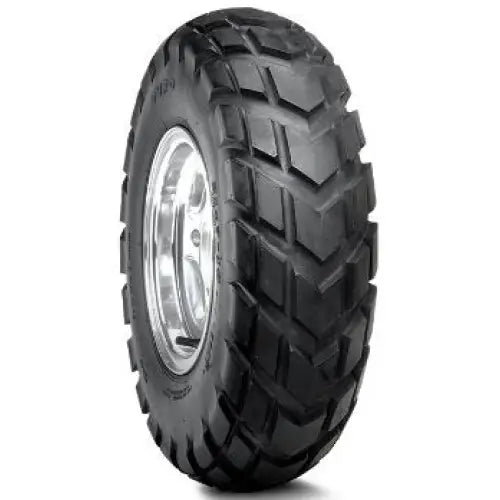 Atv Dekk 19x7-8 Duro HF-247, skrå sidevisning som fremhever dype spor og sølvfarget felg.