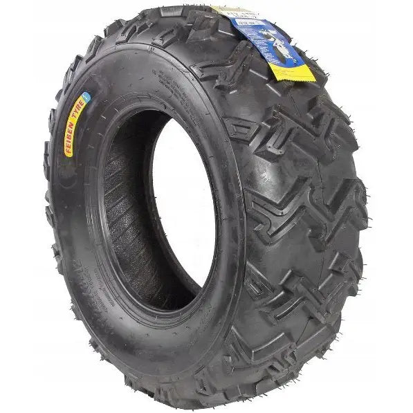 Atv Dekk 25x10-12 Feiben Tyre FB108, sidevinklet bilde som viser detaljert grovmønster og synlig etikett på gummi.