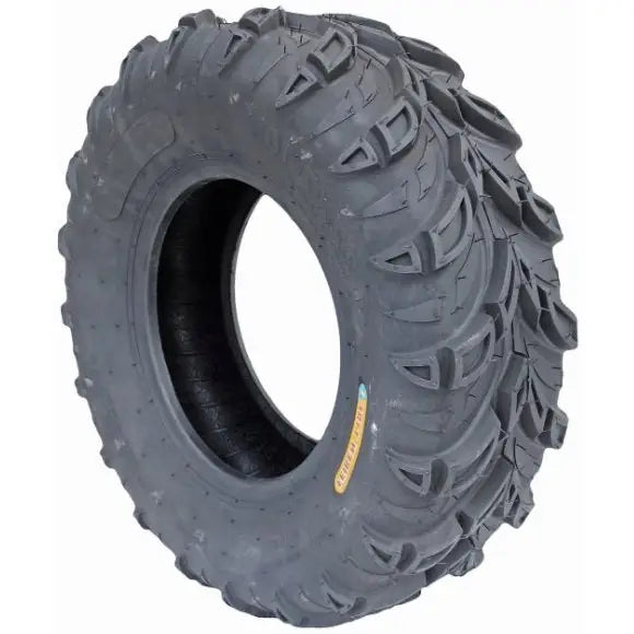 Atv Dekk 23x7-10 Feiben Tyre FB118, side- og frontvinkel som fremhever det dype grove mønsteret og solide gummien.