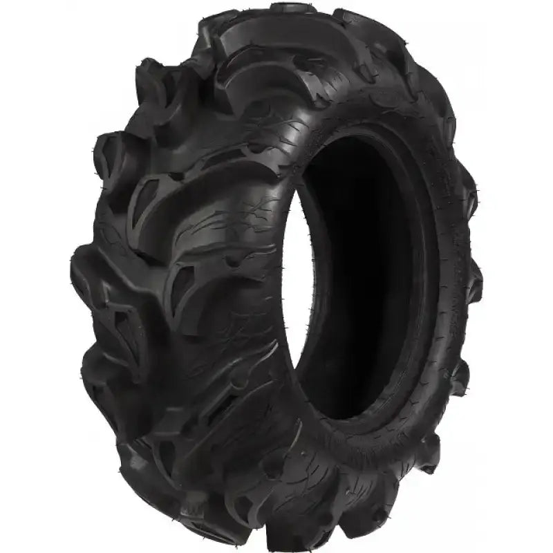 Atv Dekk 27x9-14 ITP Mega Mayhem, skråvisning som fremhever det dype terrengmønsteret for gjørmegrep.