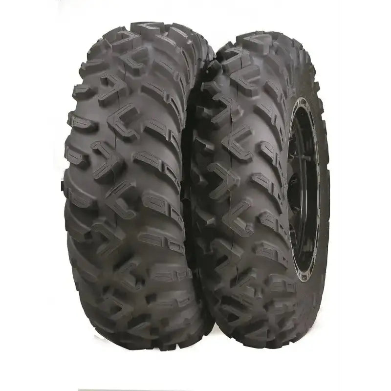 Atv Dekk 26x9-12 ITP Terracross, to grove offroad-dekk med markant mønsterprofil, fotografert forfra på hvit bakgrunn.