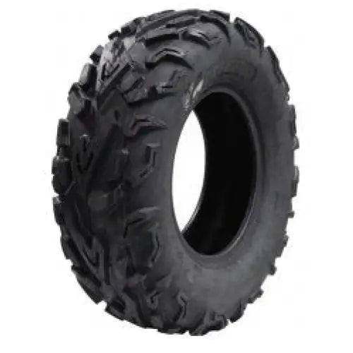 Atv Dekk 25x8-12 Journey, skrå forfra-visning som fremhever de dype sporene for optimalt terrenggrep.