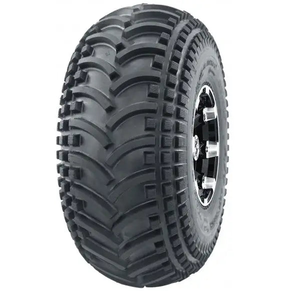 Atv Dekk 22x12-8 Journey P308 med grovt mønster, skrå forfra, viser blanke felgdetaljer mot hvit bakgrunn.