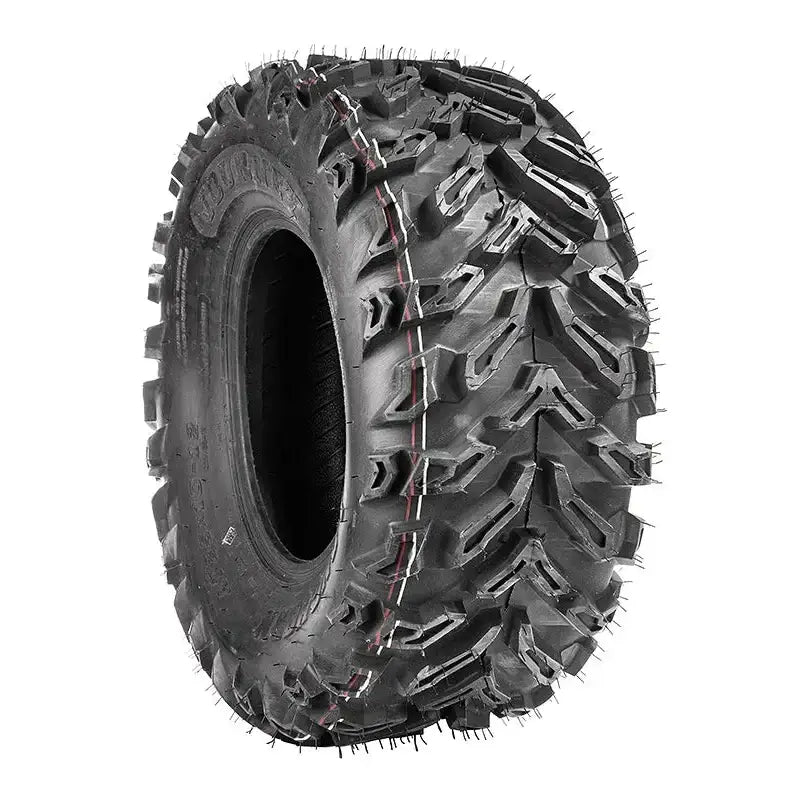 Atv Dekk 25x10-12 Journey, skråvisning som fremhever det grove mønsteret og små gummipigger for ekstra grep.