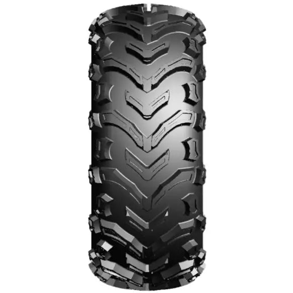 Atv Dekk 26x10-12 Journey, sett forfra, fremhever dypt terrengmønster og solide skulderknaster.