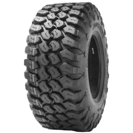 Atv Dekk 25x8R12 Journey, skrå frontvisning med fokus på dypt mønster og markerte knaster i slitesterk gummi.