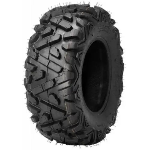 Atv Dekk 26x10-14 Journey P350, skrå sidevisning som fremhever grove spor og knaster for optimalt terrenggrep.