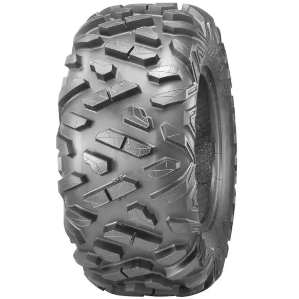 Atv Dekk 25x8-12 Journey, skråvinkel som fremhever de dype knastene og slitebanens terrengmønster.