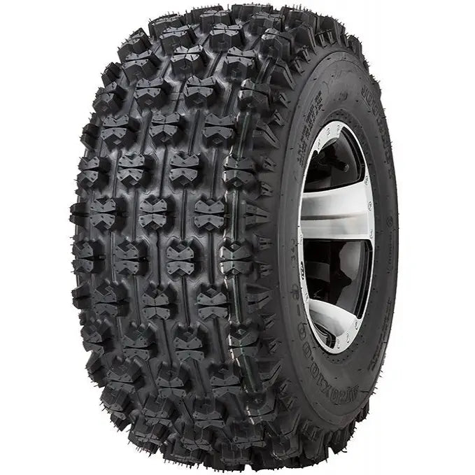 Atv Dekk 20x10-9 Journey P357 med grove knaster, montert på sølvfelg og vist fra skrå vinkel.