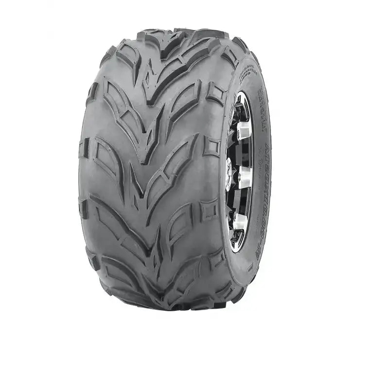 Atv Dekk 22x10-10 Journey P361, skrå frontvisning som fremhever markant mønster og delvis synlige sølvfelger.