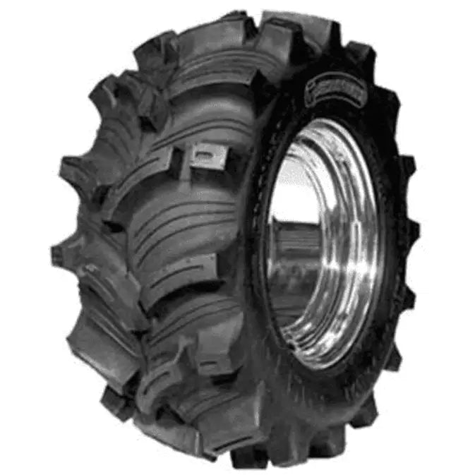 Atv Dekk 28x11-14 Kenda Executioner, sidevisning som fremhever grove knaster og blank metallfelg mot hvit bakgrunn.
