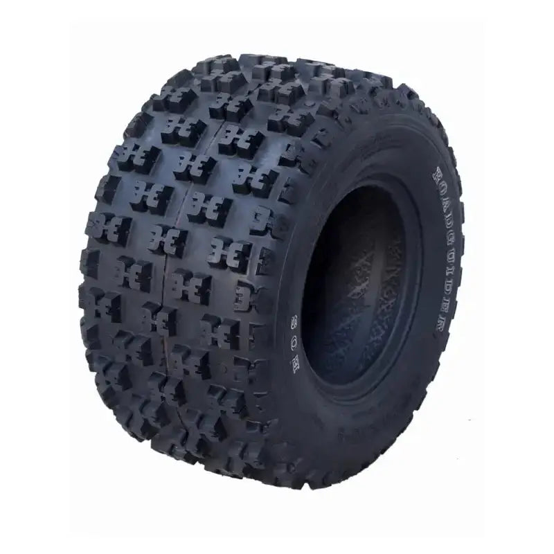 Atv Dekk 22x10-10 Roadguider Eos, side- og toppvinkel som fremhever grovmønstret knastedesign og tydelig felgkant.