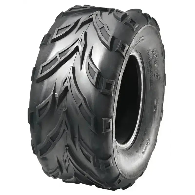 Atv Dekk 20x10-10 Sunf A-004, trekvart vinkel som fremhever de grove vinkelformede sporene i mønsteret.