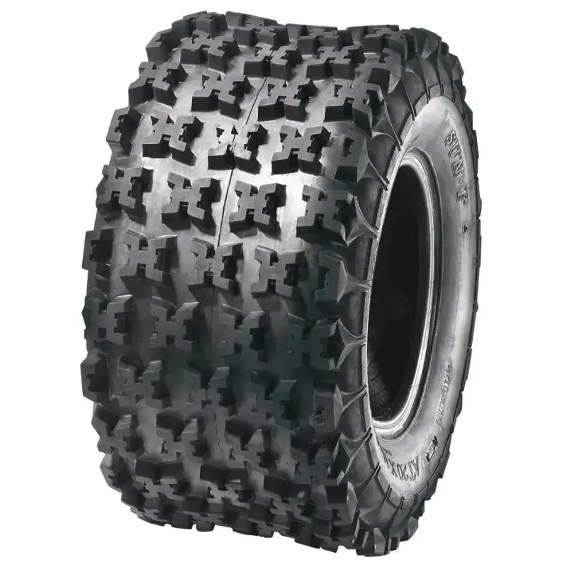 Atv Dekk 20x11-8 Sunf A-027R, tredels visning som fremhever grove knotter og terrengmønster for optimalt grep.