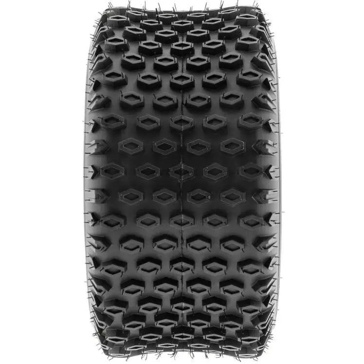 Atv Dekk 16x8-7 Sunf A012 sett forfra, viser sekskantede knaster og tydelige gummipigger langs ytterkanten.