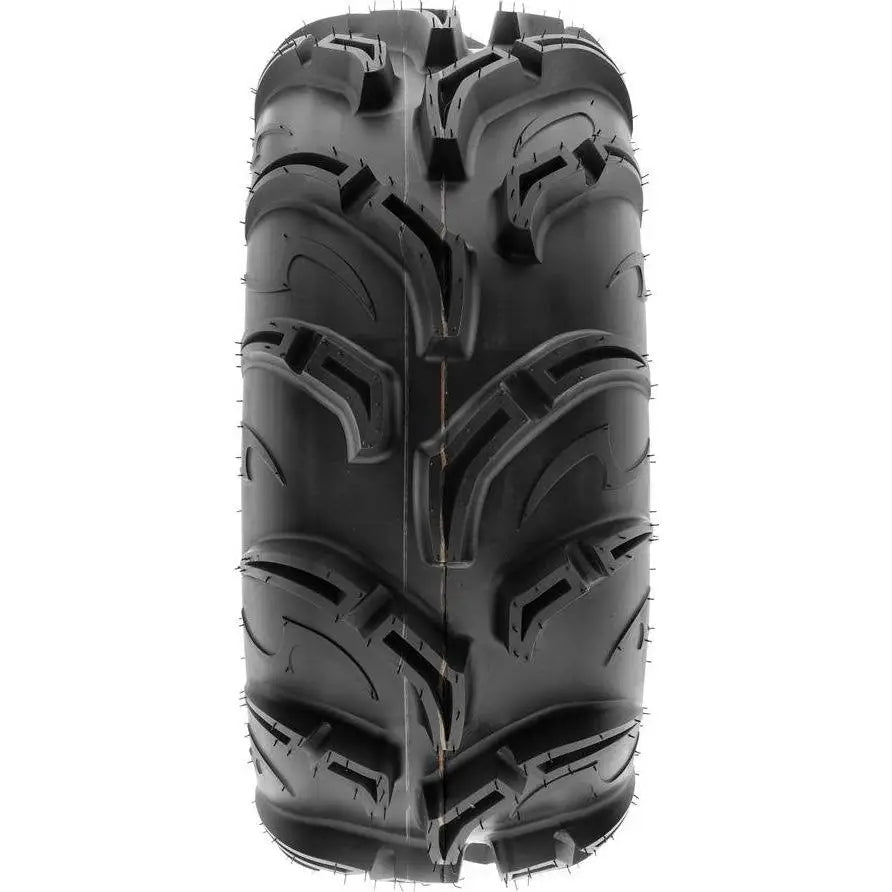 Atv Dekk 26x9-12 Sunf A048 sett forfra, fremhever det grove mønsteret og detaljene i slitebanen.