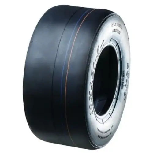 Atv Dekk Sunf K001, glatt svart racingdekk med hvite dekksider og tydelig sideveggtekst.