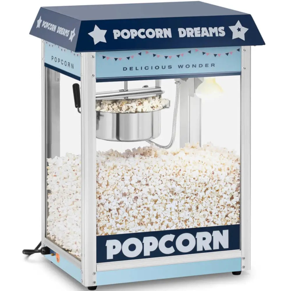 Automatisk Popcornmaskin Retro Teflon 1600 w 5-6 Kg/t - Blå