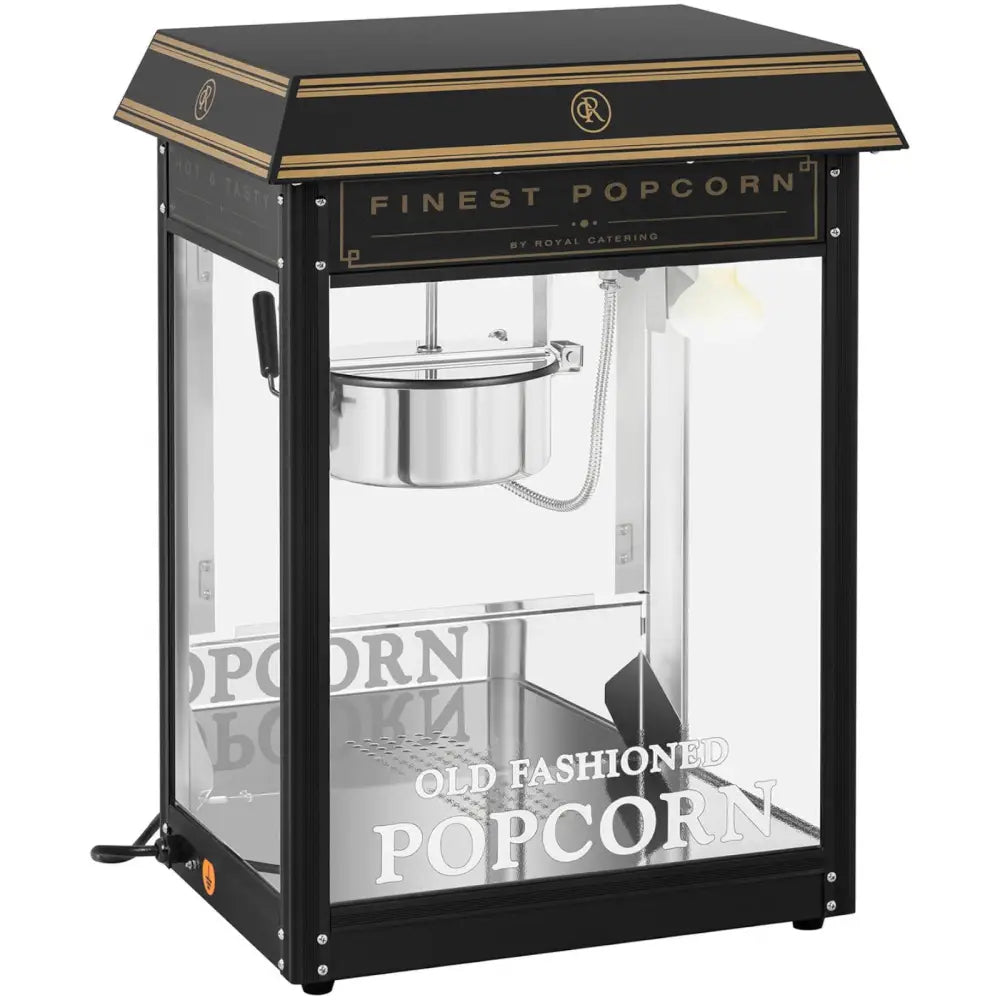 Automatisk Popcornmaskin Retro Teflon 1600 w - Svart og Gull