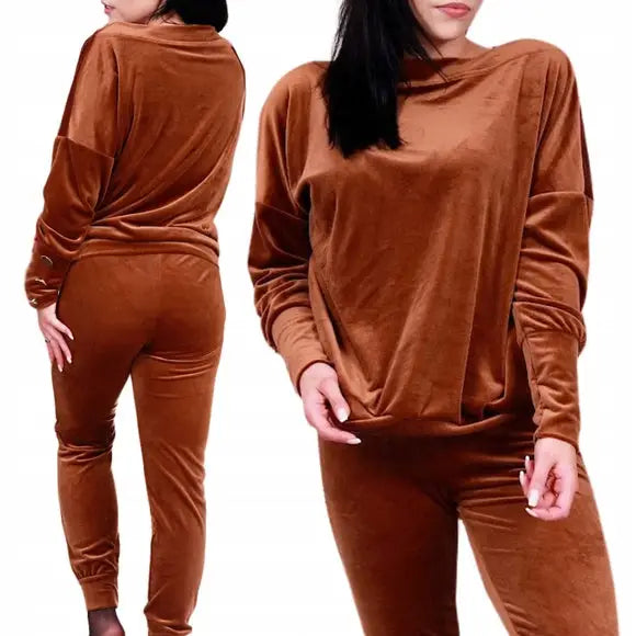 Avslappet Sjokoladebrun Dame Joggedress Brun Ub561