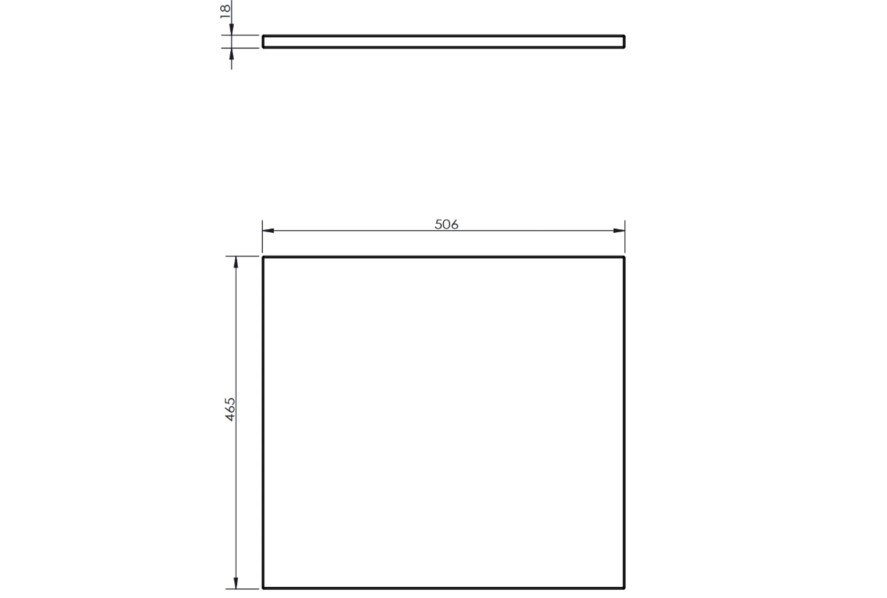Benkeplate Bad 50 cm, Grafitt Matt, Mexen Uni - 91AXX-0504-464-18-66