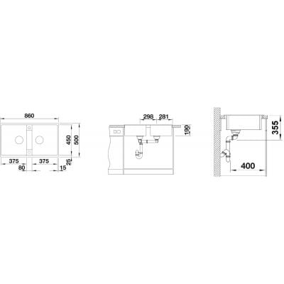 Måltegning Blanco Zia 9 – mål 860x500 mm