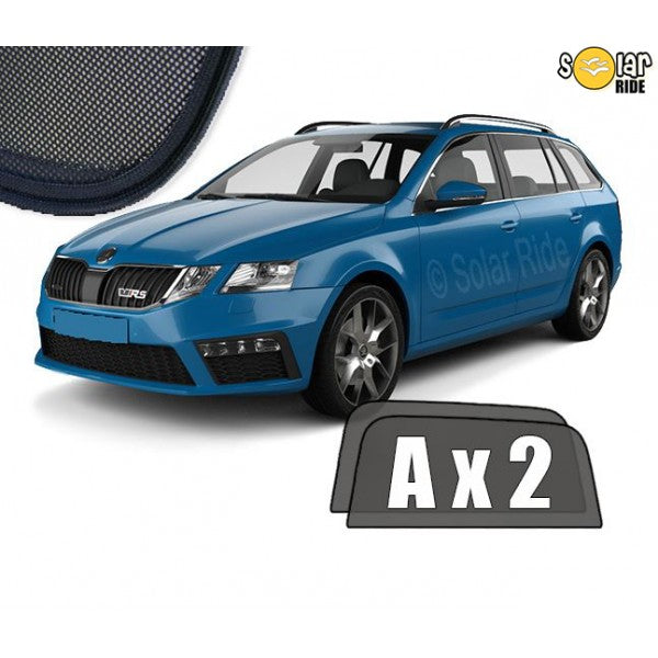 Sr solskjerm i akryl til Skoda Octavia Stasjonsvogn III med enkel montering og vindavviser