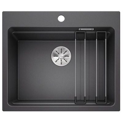 Blanco Etagon 6 kjøkkenvask i granittkompositt antrasitt med én kum 600x510 mm sett ovenfra