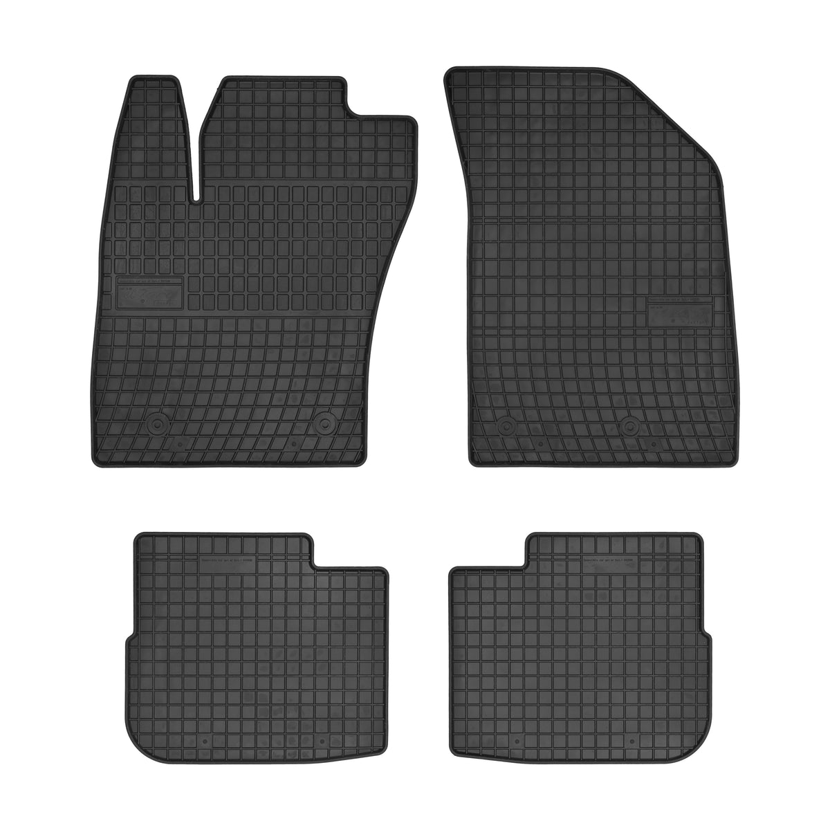 Frogum gummimatter til Fiat Tipo Hatchback (2015–) – svart-anthracite, 4 stk, vanntett med 1 cm sidekant