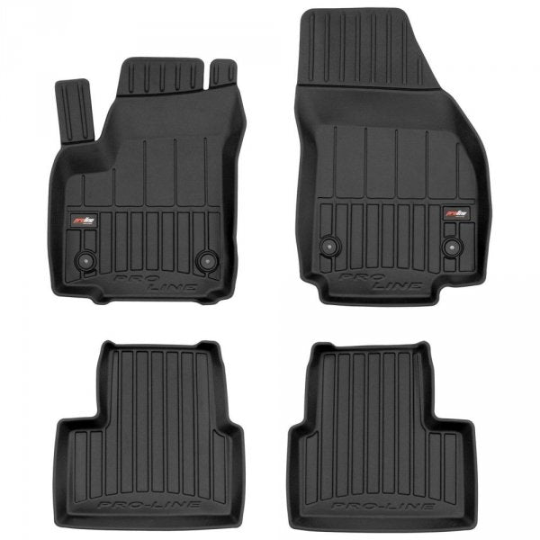 Frogum 3D Premium gulvmatter til Opel Meriva B 2010-2017 – TPE, svart, 4-delers sett med 60 mm sidekant