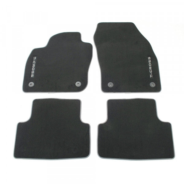 VAG OEM stoffmatter til Vw T-Cross – svart satin farge