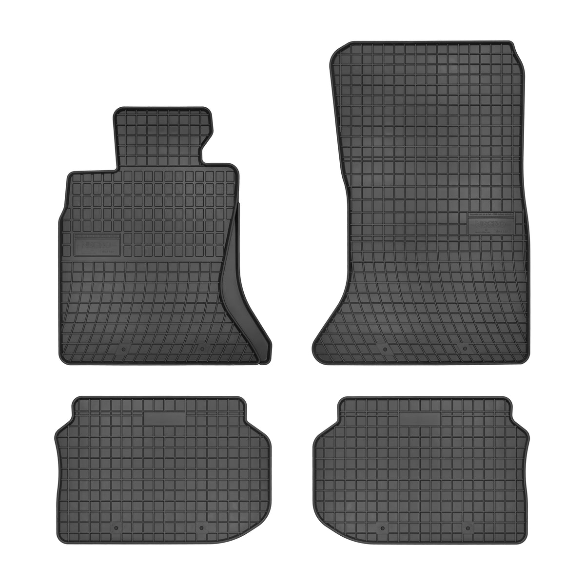 Frogum gummimatter til BMW 5 (F10/F11) 2010–2013 – svart, 4 stk., 1 cm sidekant
