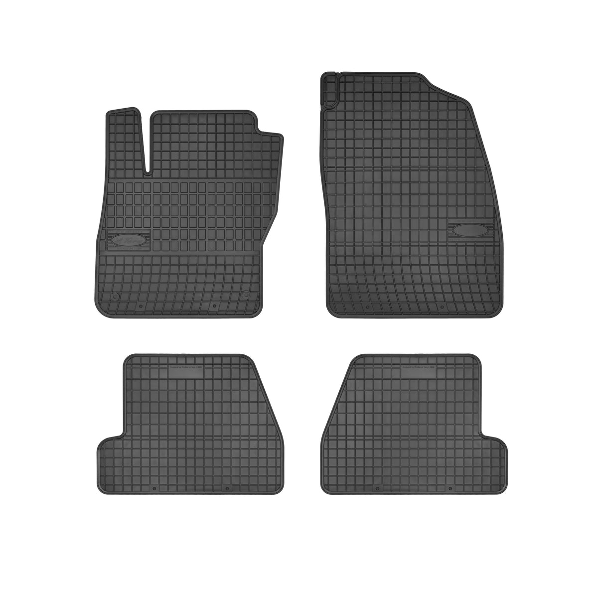 Frogum gummimatter til Ford Focus III og Focus Electric – svart/anthracite, sidekant 1 cm, sett med 4 matter